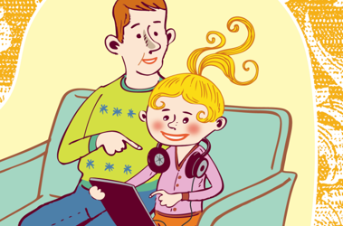 illu til plakat om lyttelæsning